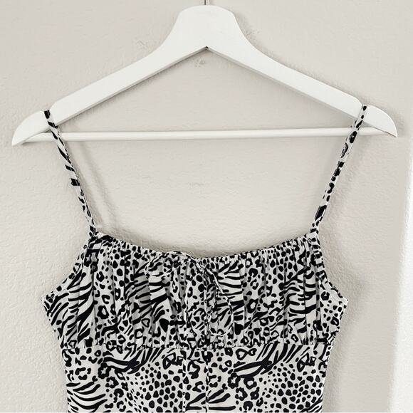 With Jean Boogie Cami Mini Dress In Wild Child Leopard Y2K Size Small Babydoll - Picture 5 of 16